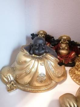 BUDDHA SITZEND GOLD/BRAUN