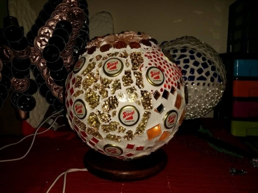 Mosaiklampe mit Edelsteinen STÖPSEL 20cm