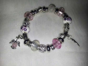 Schutzengel Beads - Armband rosa