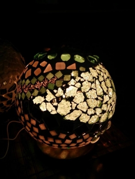 Mosaiklampe mit Edelsteinen GRÜN 20cm